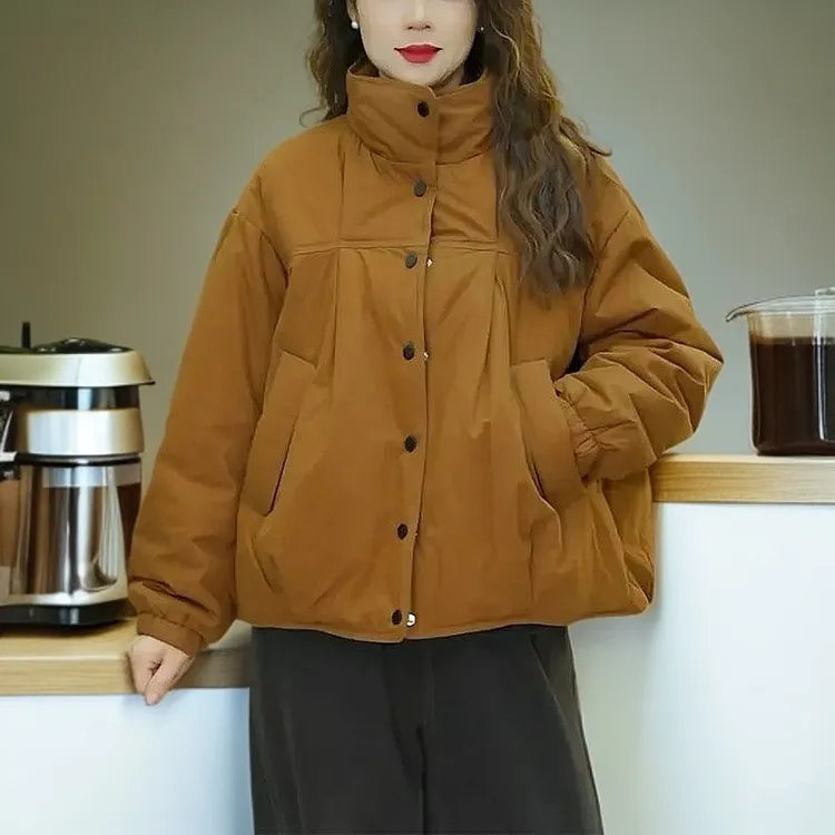 时尚加厚保暖百搭棉服2024年冬季新款宽松显瘦休闲短款棉衣外套女