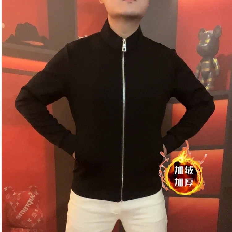 【顺丰包邮】加绒加厚秋冬立领外套长袖休闲保暖男士夹克时尚JH3866