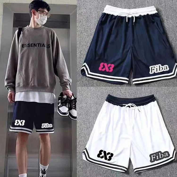 Fiba联赛运动短裤男款夏季不过膝训练美式速干五分裤3v3篮球裤男