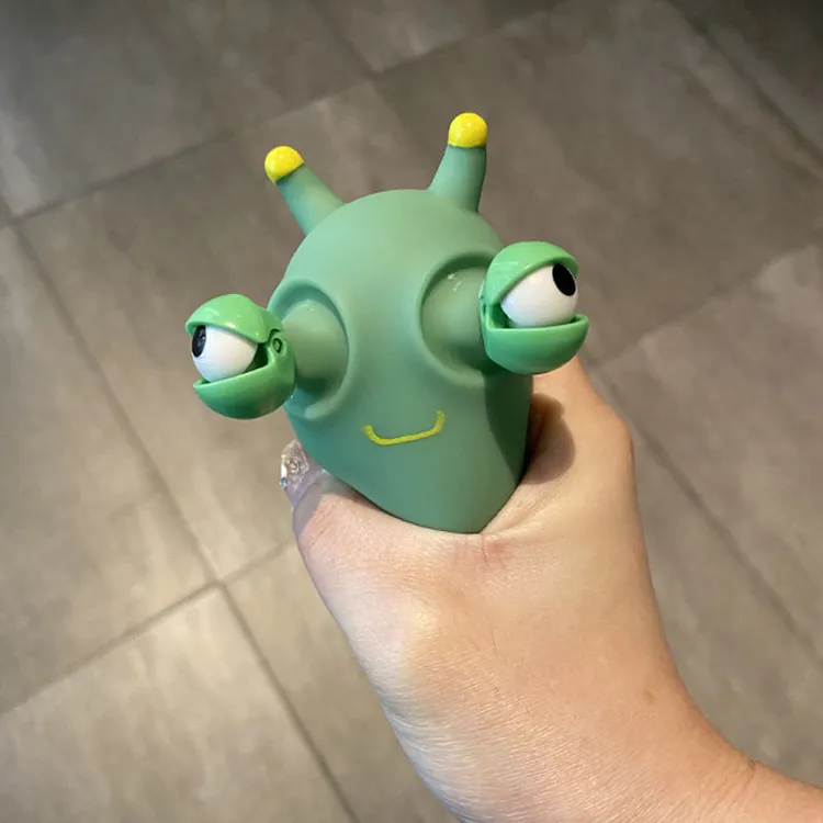 有趣用手挤会瞪眼小菜虫减压创意设计玩具通用卡通