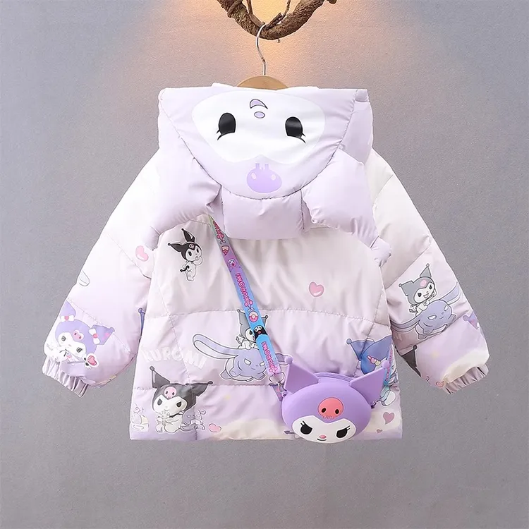 女童白鸭绒羽绒服2025新款儿童冬装洋气宝宝中长款库洛米冬季外套