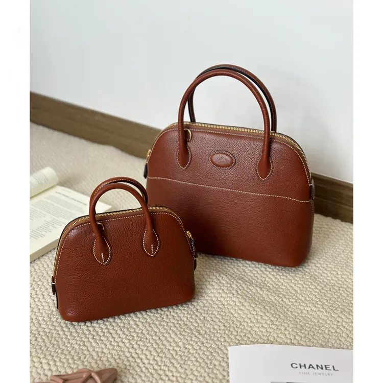 保龄球贝壳包mini福宝皮半手缝蜡线高端质感单肩斜挎