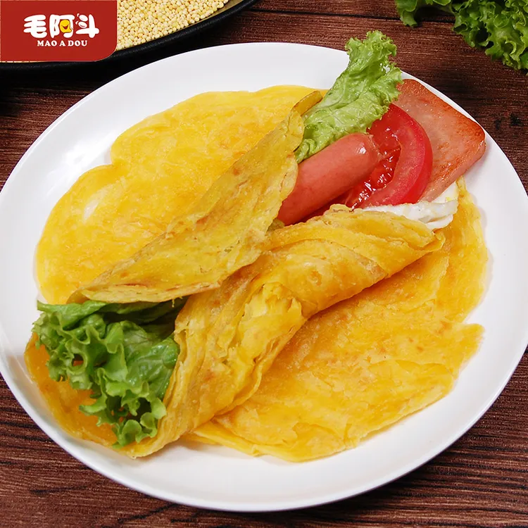 毛阿斗大黄米手抓饼80g*33张家庭装千层鸡蛋盖饼早餐方便煎面卷饼