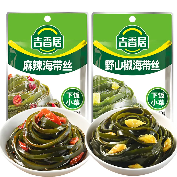 吉香居野山椒海带丝52g四川麻辣海带丝下饭菜开味菜开袋即食