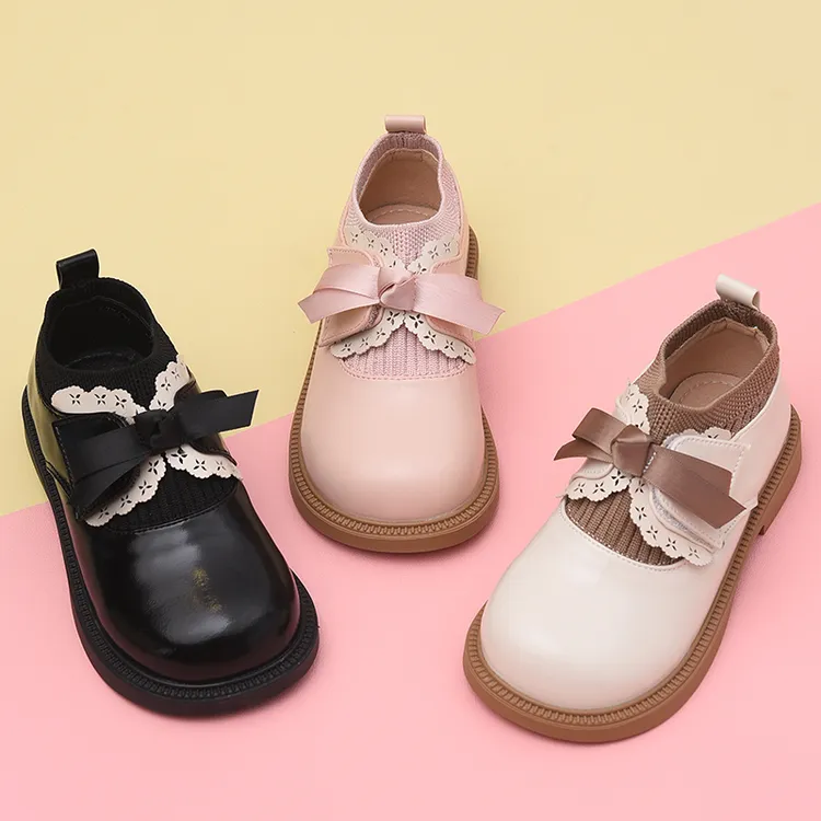 蜡比小星真皮儿童单鞋女孩小皮鞋2025秋季新款软底童鞋洋气公主鞋