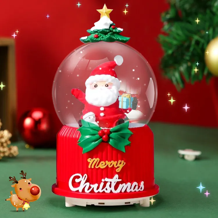 圣诞老人雪人水晶球音乐盒新年儿童圣诞节平安夜小礼品送男孩女孩