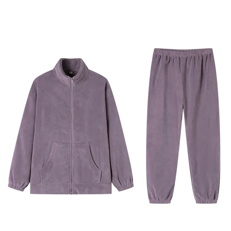 2025爆款宽松加厚保暖秋冬季拉链情侣睡衣男款爆款2025新款家居服