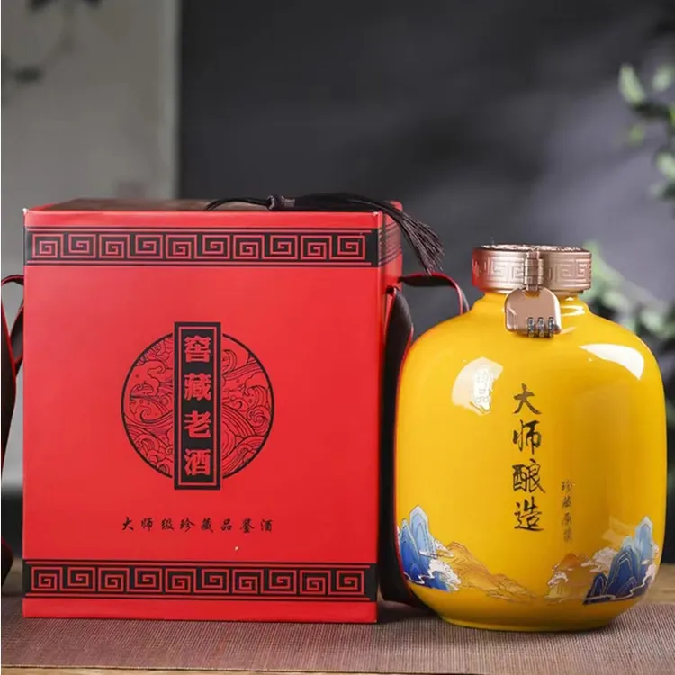 景德镇陶瓷酒坛空酒瓶泡酒3斤5斤高分子盖家用窖藏创意酒壶散酒罐