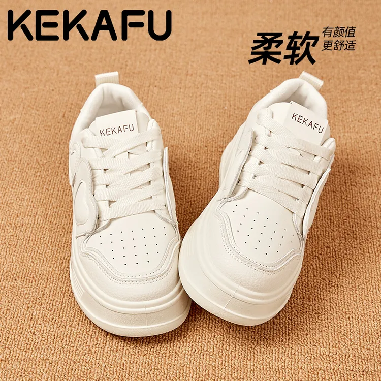 珂卡芙配阔腿裤的鞋子百搭运动鞋女款2025秋季新款爱心软底小白鞋