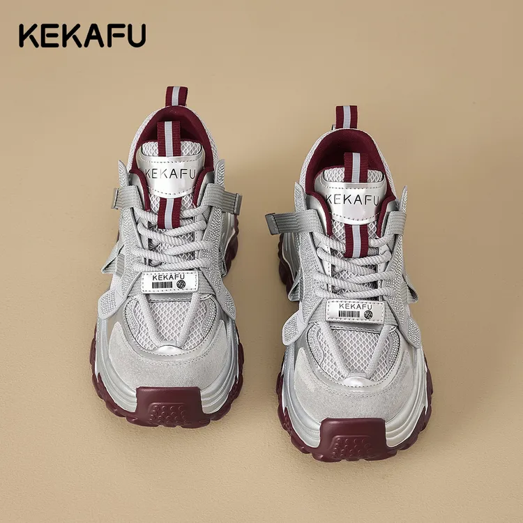 珂卡芙厚底增高8.2cm老爹鞋女鞋ins潮2025秋季新款真皮运动休闲鞋