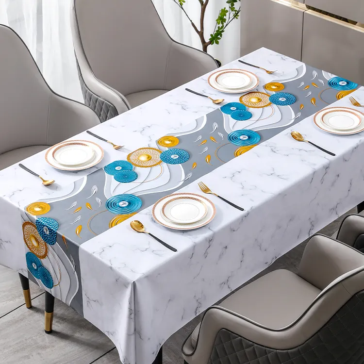 桌布防水防油防烫免洗网红家用简约餐桌茶几垫台布长方形桌布