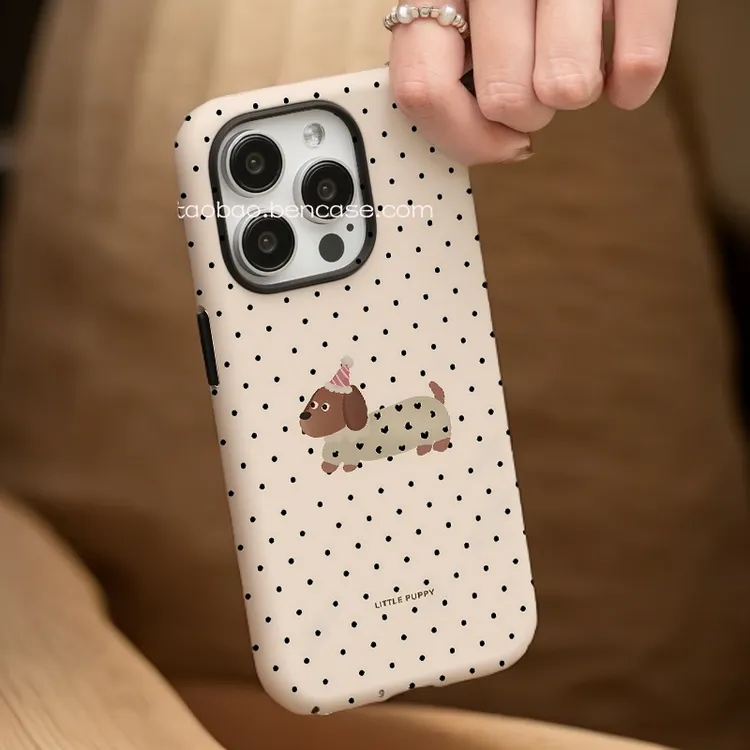 【波点狗狗】菲林二合一适用苹果16promax手机壳iphone13/4套15防摔