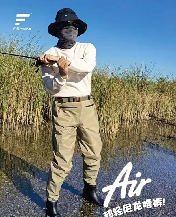 半身连体下水裤户外耐磨齐腰皮叉防水雨裤带水鞋加厚路亚涉水钓鱼