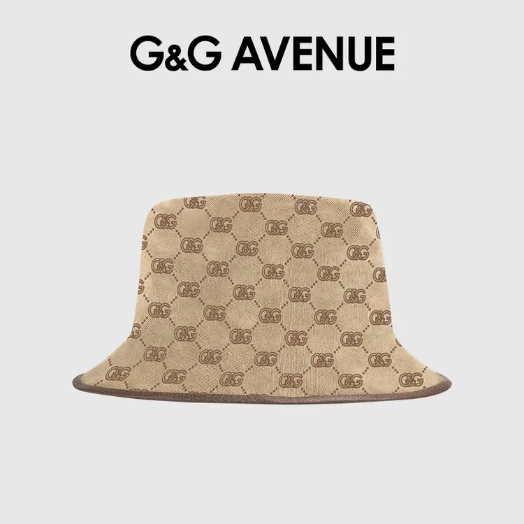 G&GAVENUE夏季百搭潮流时尚满印卡其圆顶帽修身短袖xmGMZ221772