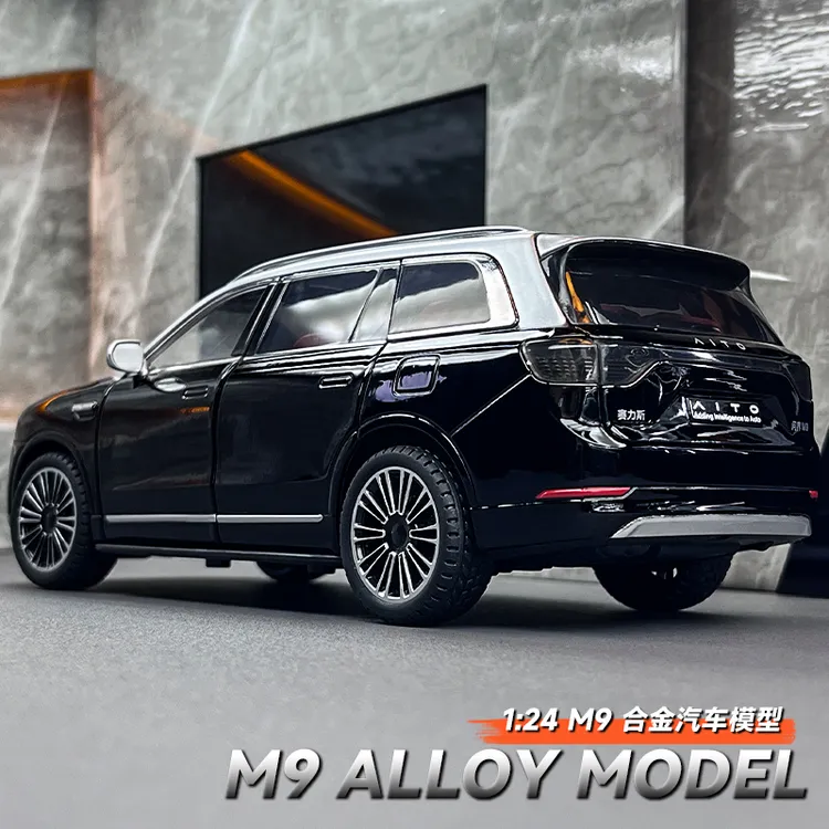 新能源AITO问界M9合金车模仿真1:24汽车模型男孩避震玩具收藏摆件