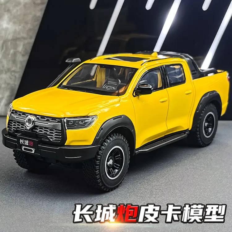 1:24长城炮合金汽车模型仿真越野皮卡车避震玩具车模礼物男孩摆件