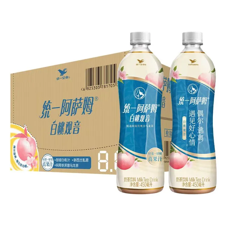 统一阿萨姆奶茶饮料450ml*15瓶 整箱装 白桃观音多口味