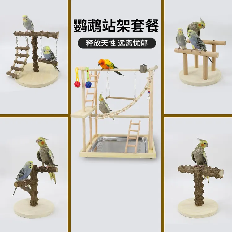鹦鹉游戏架 鹦鹉玩具用品 训练站架 逗鸟鸟玩具爬架爬梯秋千云梯