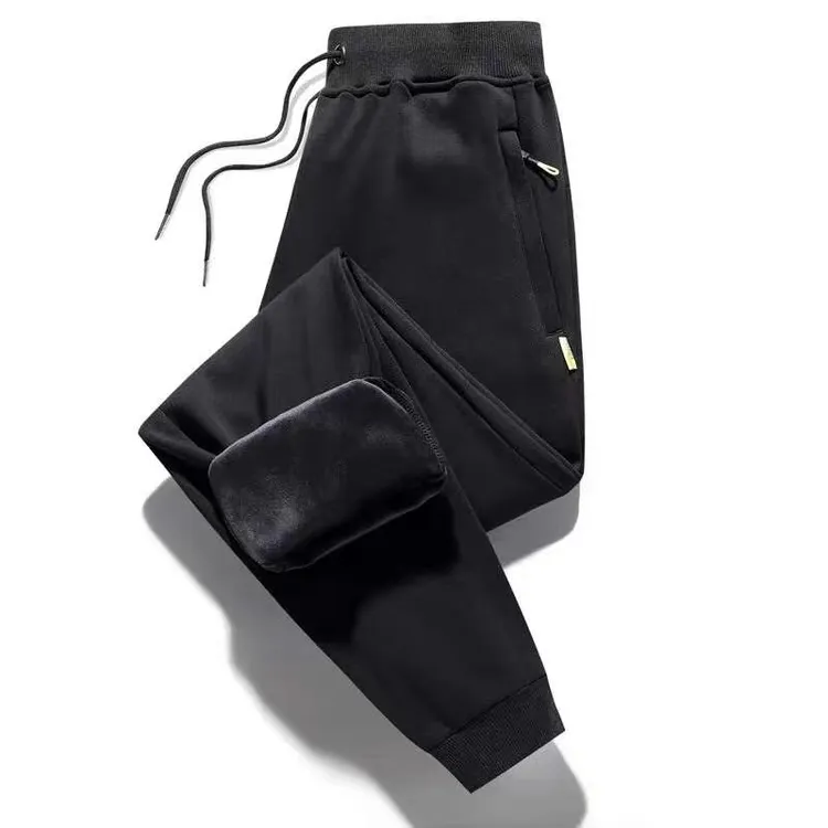 男士加绒加厚运动休闲裤秋冬款宽松大码卫裤长裤