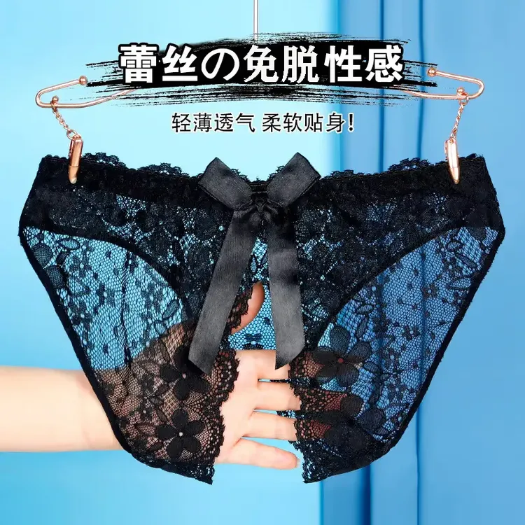 性感蕾丝胖mm大码镂空女士日系欧美免脱三角裤迷人低腰内裤