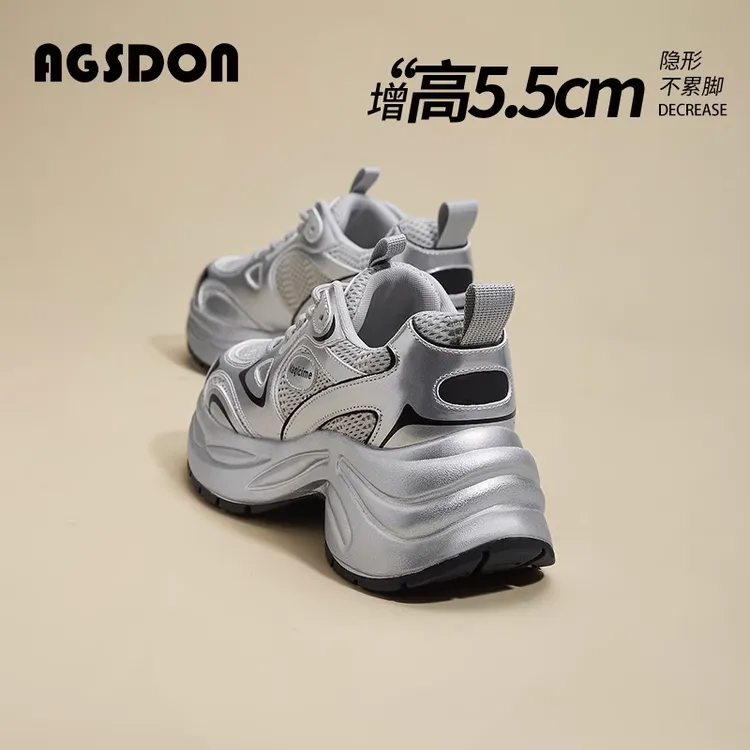 奥古狮登老爹鞋女厚底运动鞋显脚小休闲百搭爆W241249AA