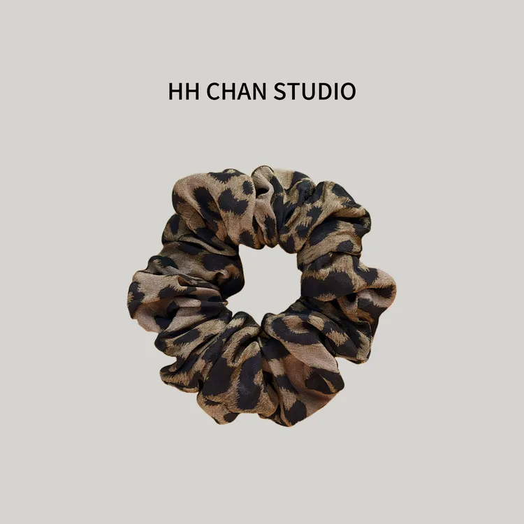 HH.CHAN“豹纹真丝”100%桑蚕丝12姆米豹纹真丝发圈HH52V36883
