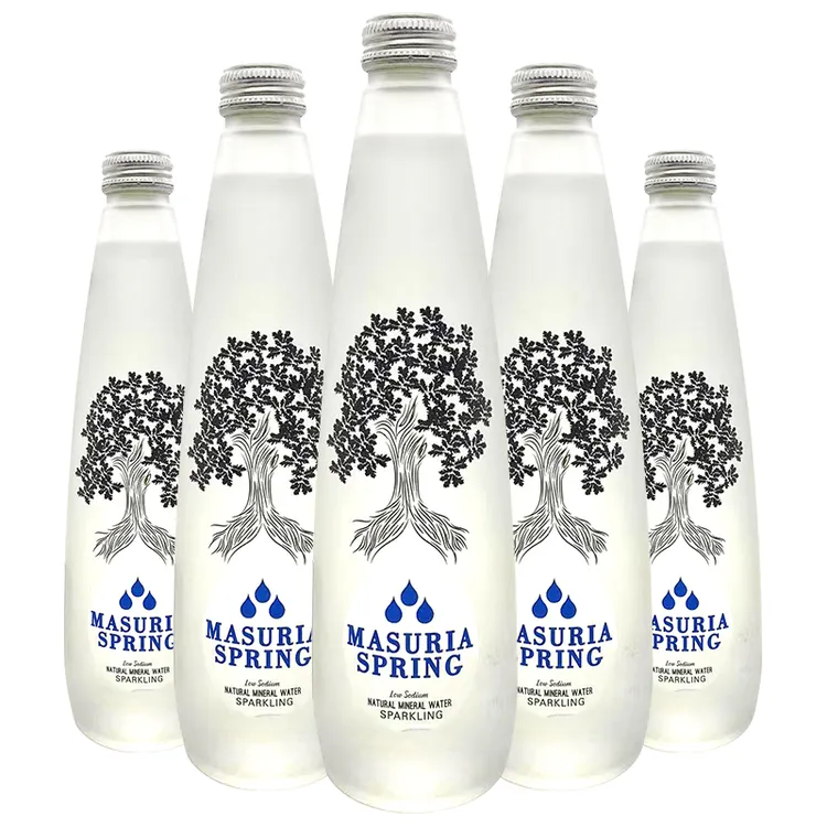 波兰进口MASURIA SPRING天然矿泉水/苏打水350ml/玻璃瓶饮用水