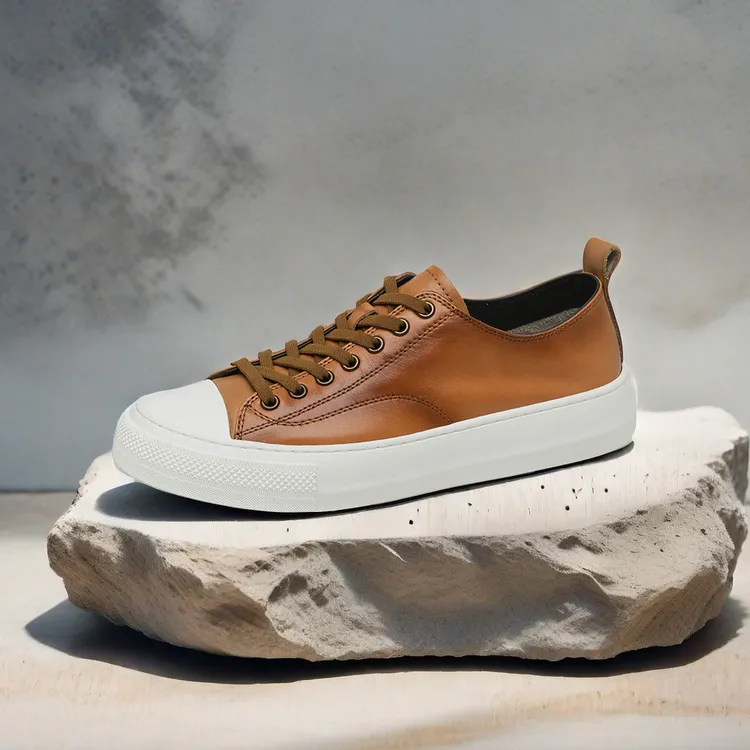 男士真皮板鞋小白鞋男款2025爆款皮面时尚干净感痞帅白色板鞋