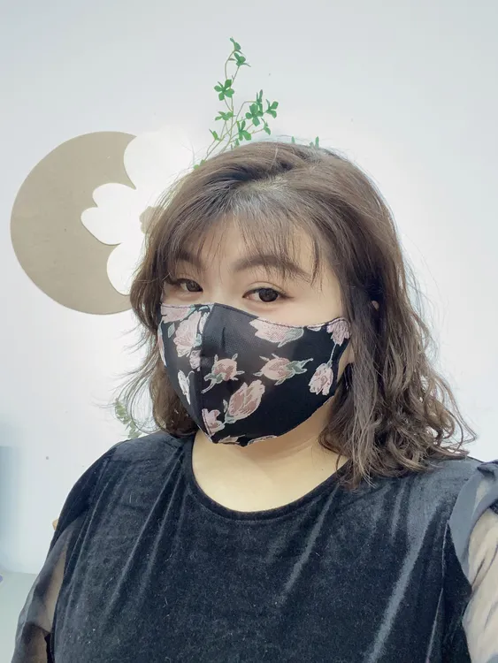 高档国潮风口罩网红同款双层透气防尘防晒重工提花可调节时尚面罩