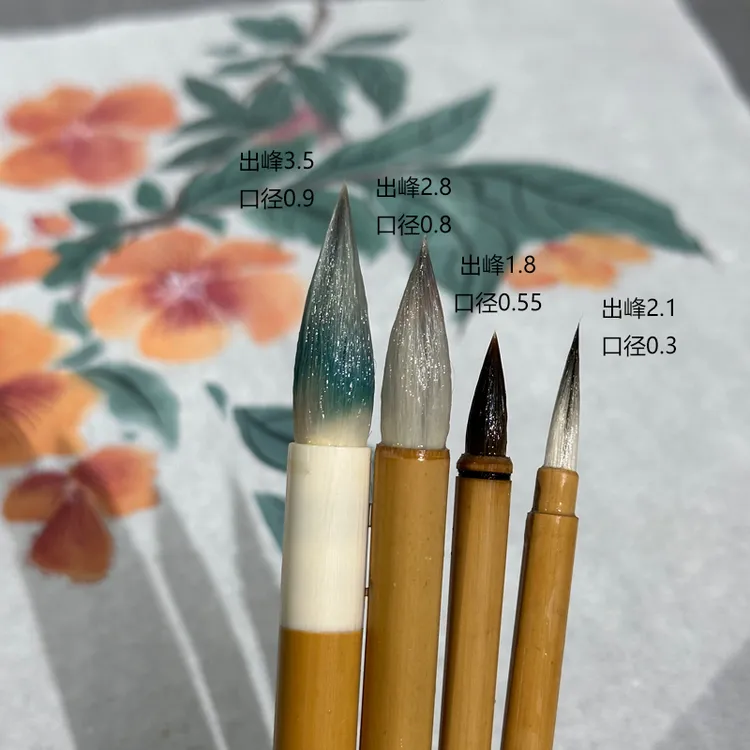 【精选国画专用毛笔】4支工笔写意没骨画勾线上色一套齐全初学必备