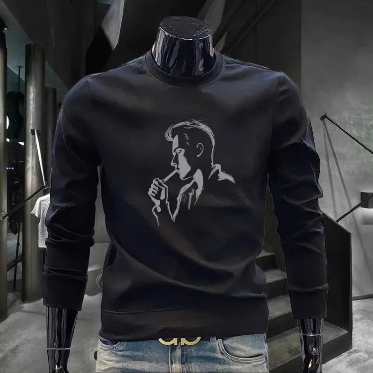 秋冬季男士卫衣时尚百搭衣服男款爆款2024新款美式潮牌圆领卫衣男