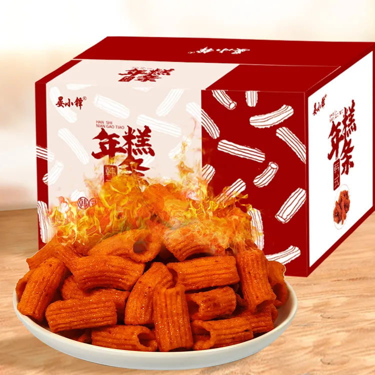 韩式甜辣味年糕条零食推荐308g/箱解馋零食网红追剧零食膨化小吃