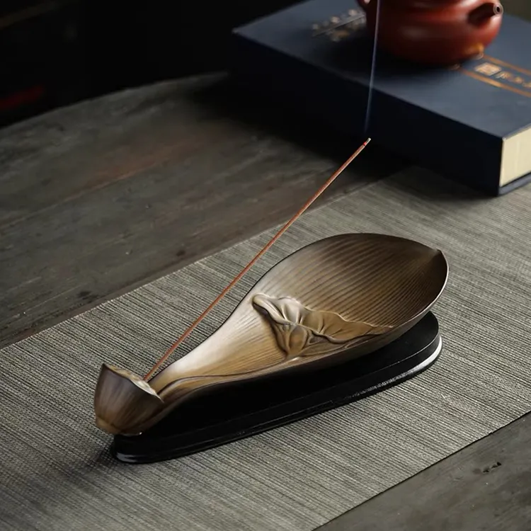 钓鱼翁摆件家用熏香炉高端卧香插陶瓷香薰炉香插香座茶桌香熏香炉