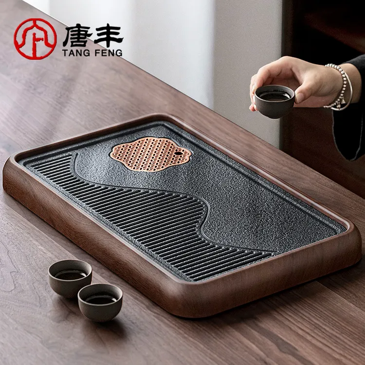 唐丰茶盘家用新款小型茶台干泡台茶托盘桌面专用长方形干泡盘日式