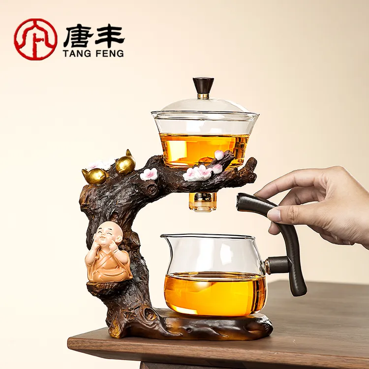 唐丰茶具套装透明家用过滤创意全自动泡茶器耐热手工轻奢高端神器