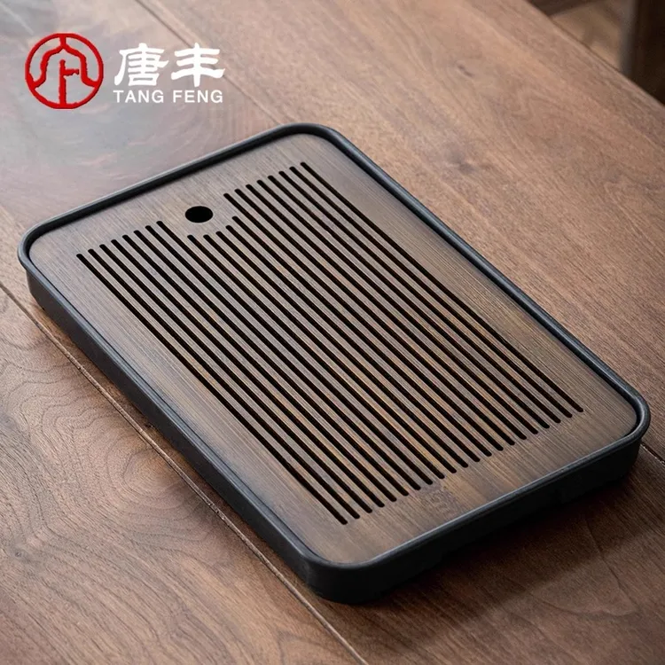 唐丰茶具蓄水专用长方盘竹制泡茶储水式茶托茶盘家用桌面泡茶盘