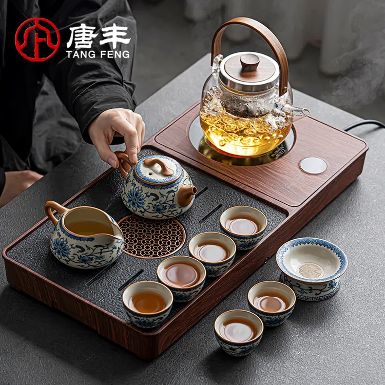 唐丰茶台烧水煮茶一体全自动茶盘茶具套装家用轻奢高档款喝茶小型