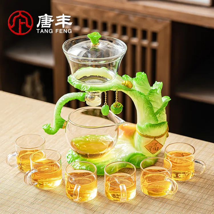 唐丰玻璃懒人自动茶具家用办公创意泡茶神器2024款磁吸出水茶器s
