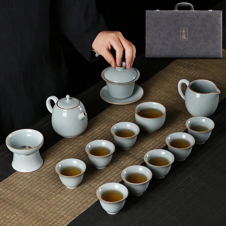 唐丰教师节礼品实用天青汝窑高端茶具感恩谢师纪念品文创礼送老师