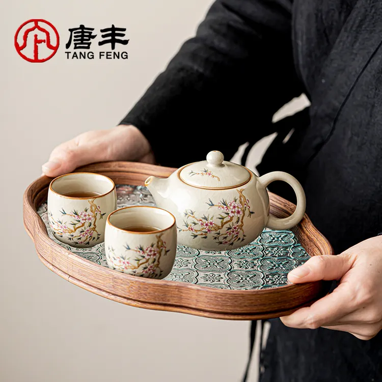 唐丰中式汝窑功夫茶具套装西施壶茶杯泡茶器具家用干泡盘复古轻奢