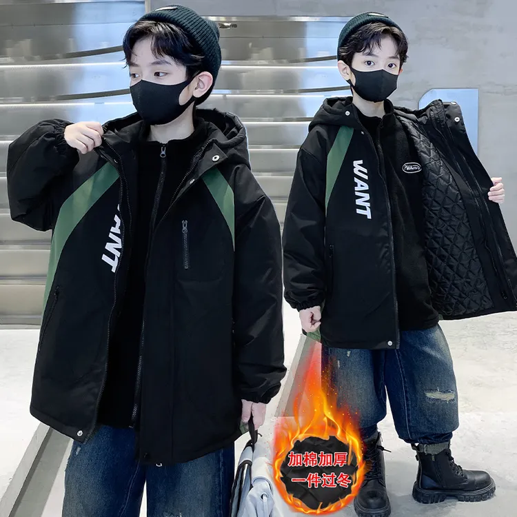 儿童装男童加厚加棉厚外套2025新款中大童男孩冲锋衣三合一秋冬装商品图