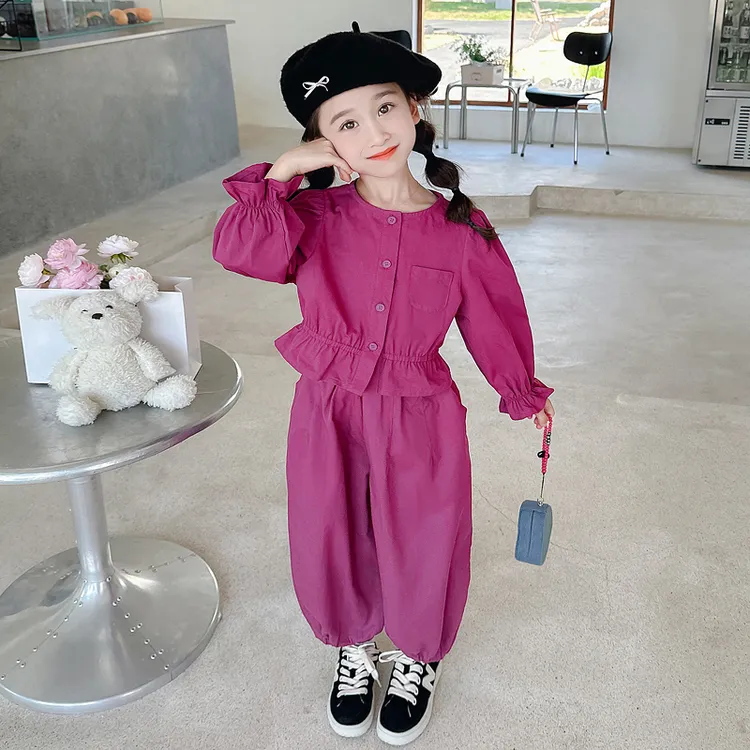 女童套装春秋季2025新款韩版纯棉洋气女孩宝宝秋装两件套萌宝穿搭