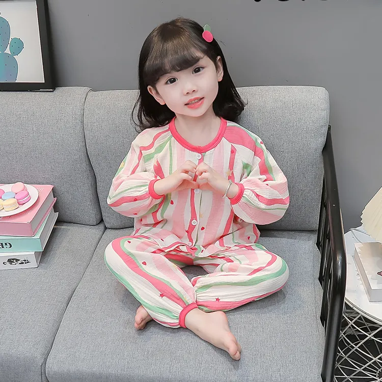 女童纯棉睡衣春秋薄款儿童长袖家居服夏天公主宝宝女孩空调服套装