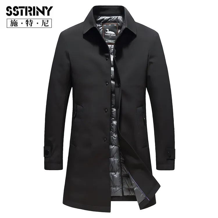 施特尼中长款轻薄羽绒服男2025新款秋冬羽绒羽绒服男款潮流高级感
