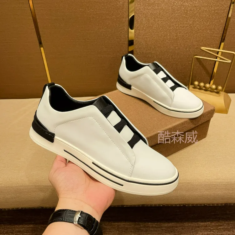 酷森威套脚男鞋春秋季新款2024年简洁懒人鞋轻奢透气百搭休闲鞋子