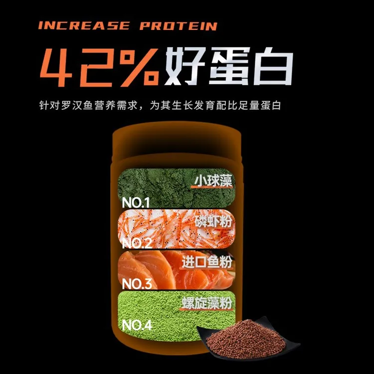 罗汉鱼饲料爆头起头增色寿星头幼苗鱼粮相扑手泰尊红马鱼食专用