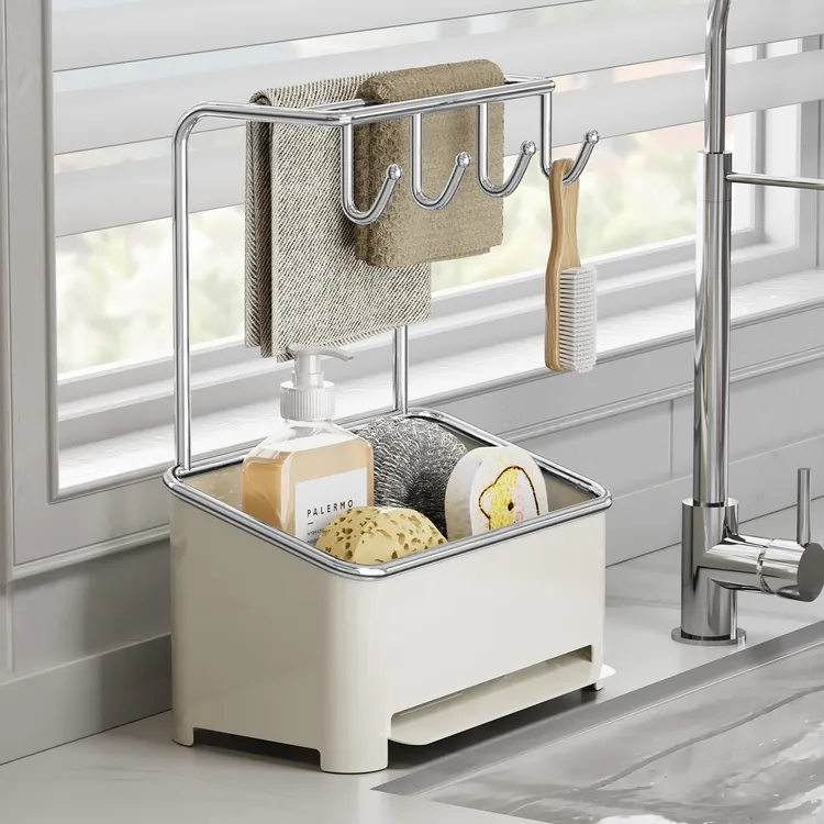 不锈钢厨房海绵沥水架水槽台面专用洗碗钢丝球抹布置物架水池收纳