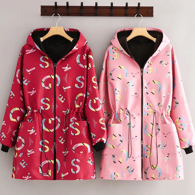 时尚加绒罩衣女新款加厚保暖工作服围裙长袖防污耐脏上班干活外套