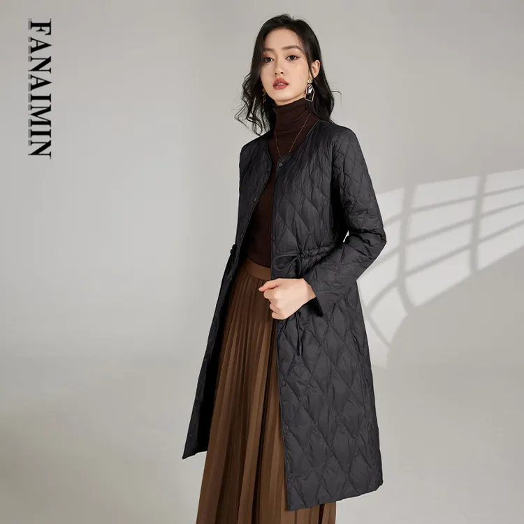 轻薄羽绒服内胆女中长款配大衣内穿2025新款大衣内搭伴侣长袖打底