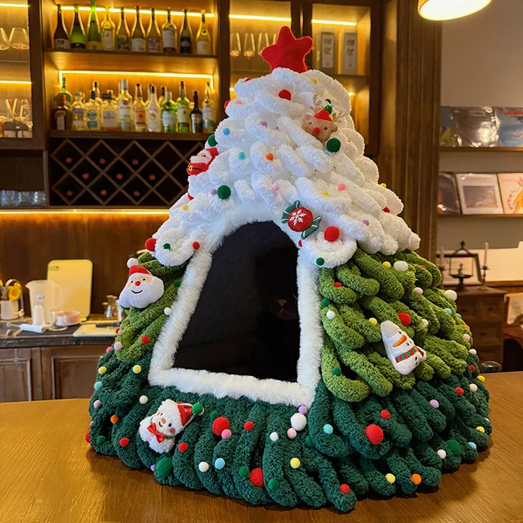 新年圣诞树猫窝狗窝房子手工自制diy材料冰条线坚固冬季加厚保暖